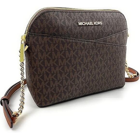 NWT Michael Kors Womens Jet Set Medium Crossbody Leather Handbag (BROWN)-OS - Picture 2 of 7